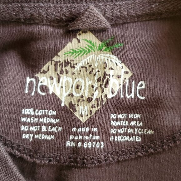 Newport Blue T-Shirt Men's Medium Screaming Parrot Margarita Bar & Grill Brown - Picture 4 of 7